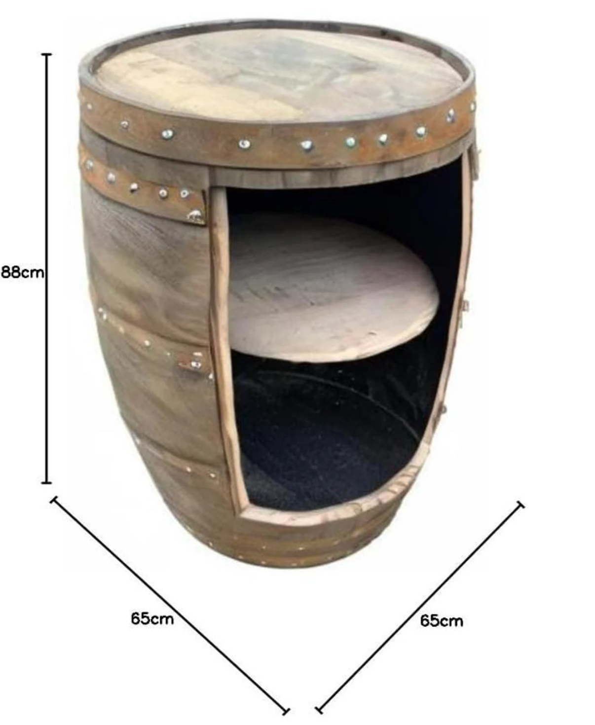 Bourbon Barrel Cabinet - No Doors