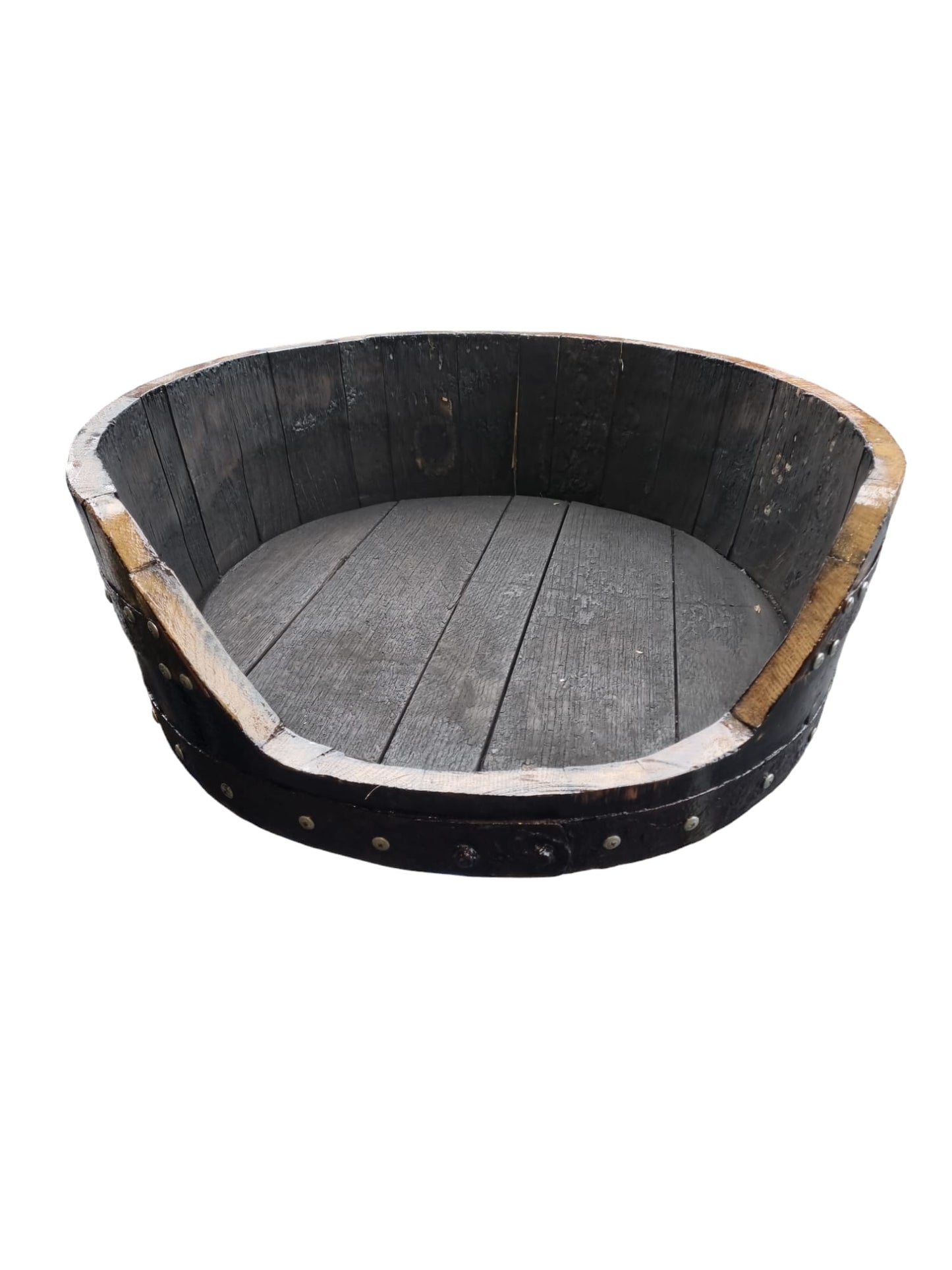 Oak Whiskey Barrel Pet Bed
