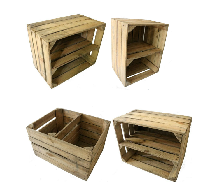Reclaimed European Apple Crate with Shelf