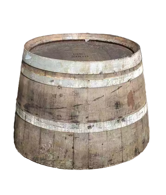 Flat-Top Oak Wine Half Barrel Table