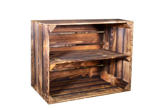Burntwood European Apple Crate with Long Shelf (Reproduction)