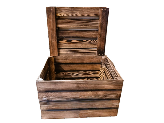 Burntwood European Apple Crate with Lid (Reproduction)