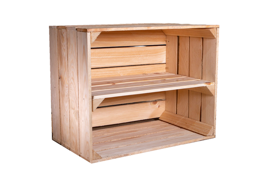 Plain European Apple Crate with Long Shelf (Reproduction)