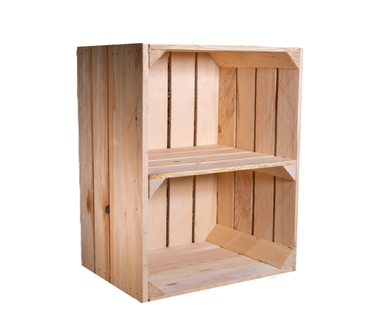 Plain European Apple Crate with Short Shelf (Reproduction)
