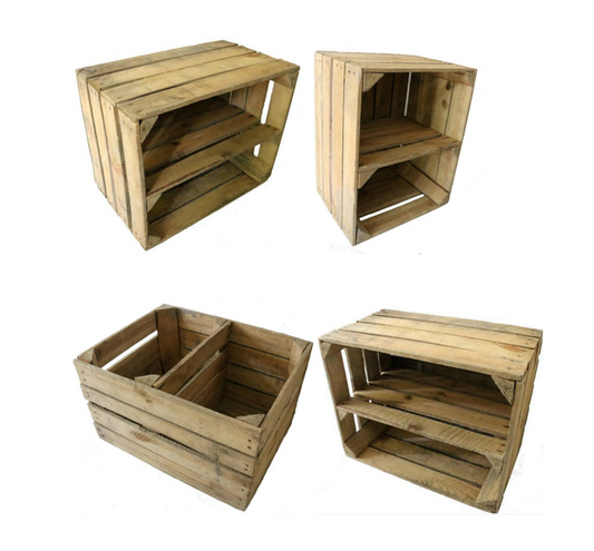 Reclaimed European Apple Crate with Shelf